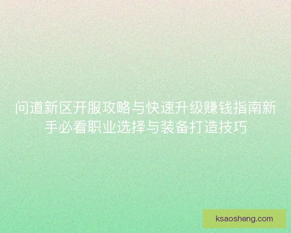 问道新区开服攻略与快速升级赚钱指南新手必看职业选择与装备打造技巧
